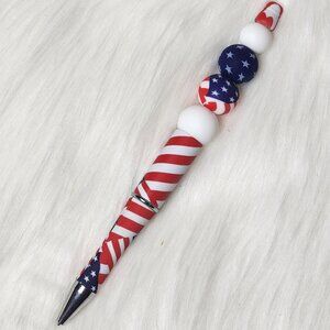 American Flag Silicone Beaded Ink Pen